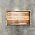 Scallop edge wood serving tray personalized NJ realtor closing gift