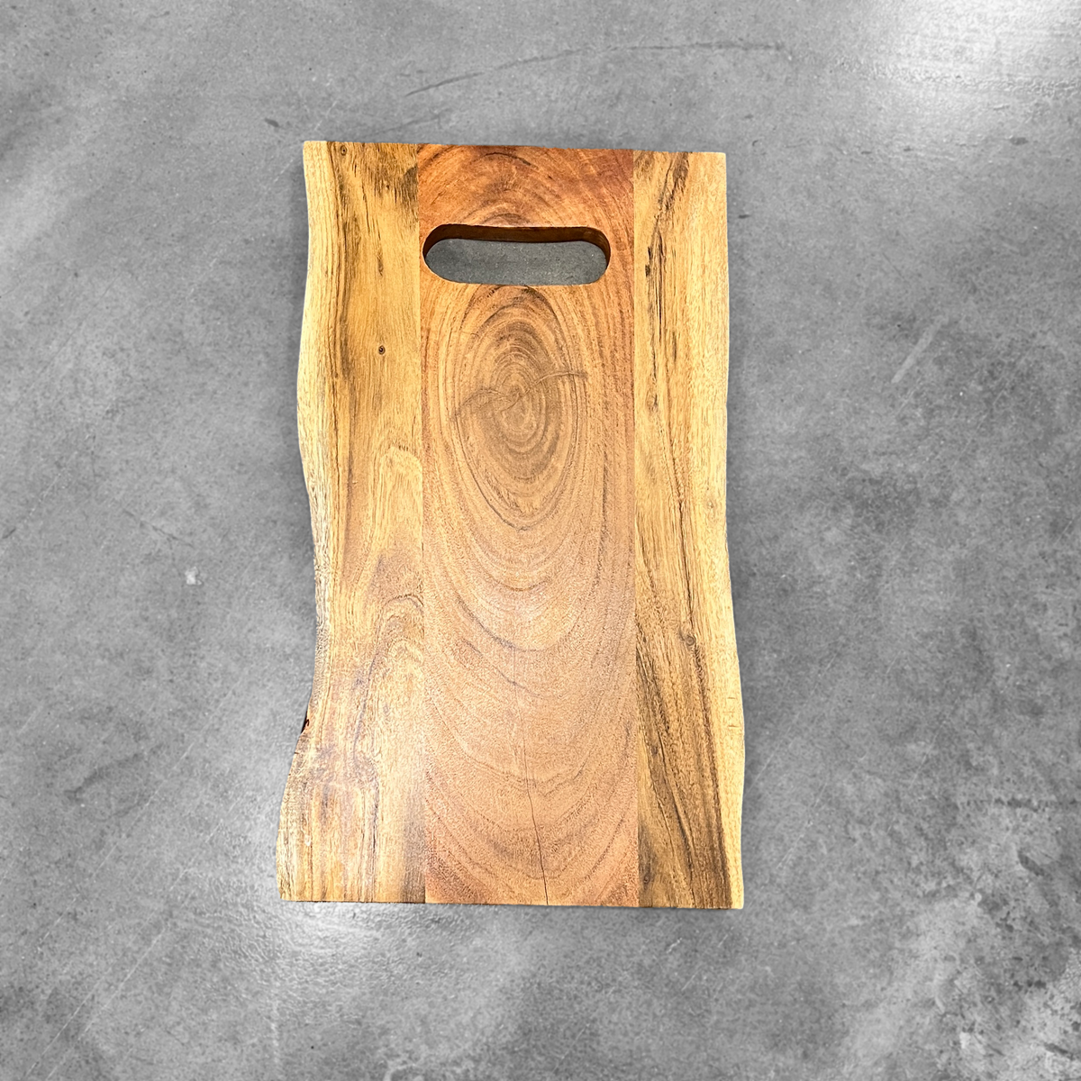 Live edge serving board center hole personalized realtor gift