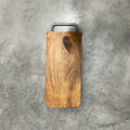 Personalized wood cheese board with metal handle for realtor closing gift