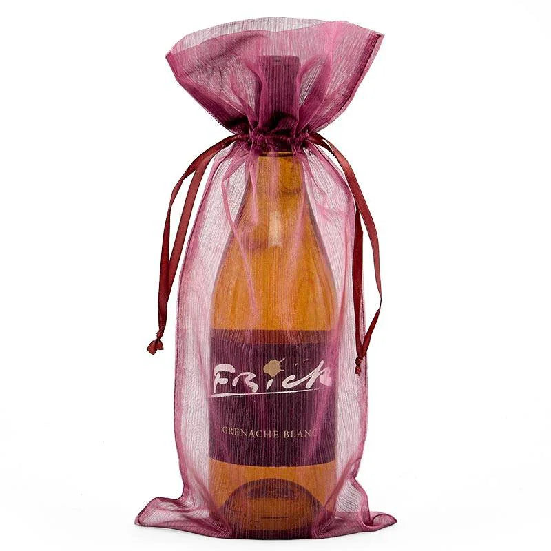 Plain linen wine bag for realtor closing gift presentation