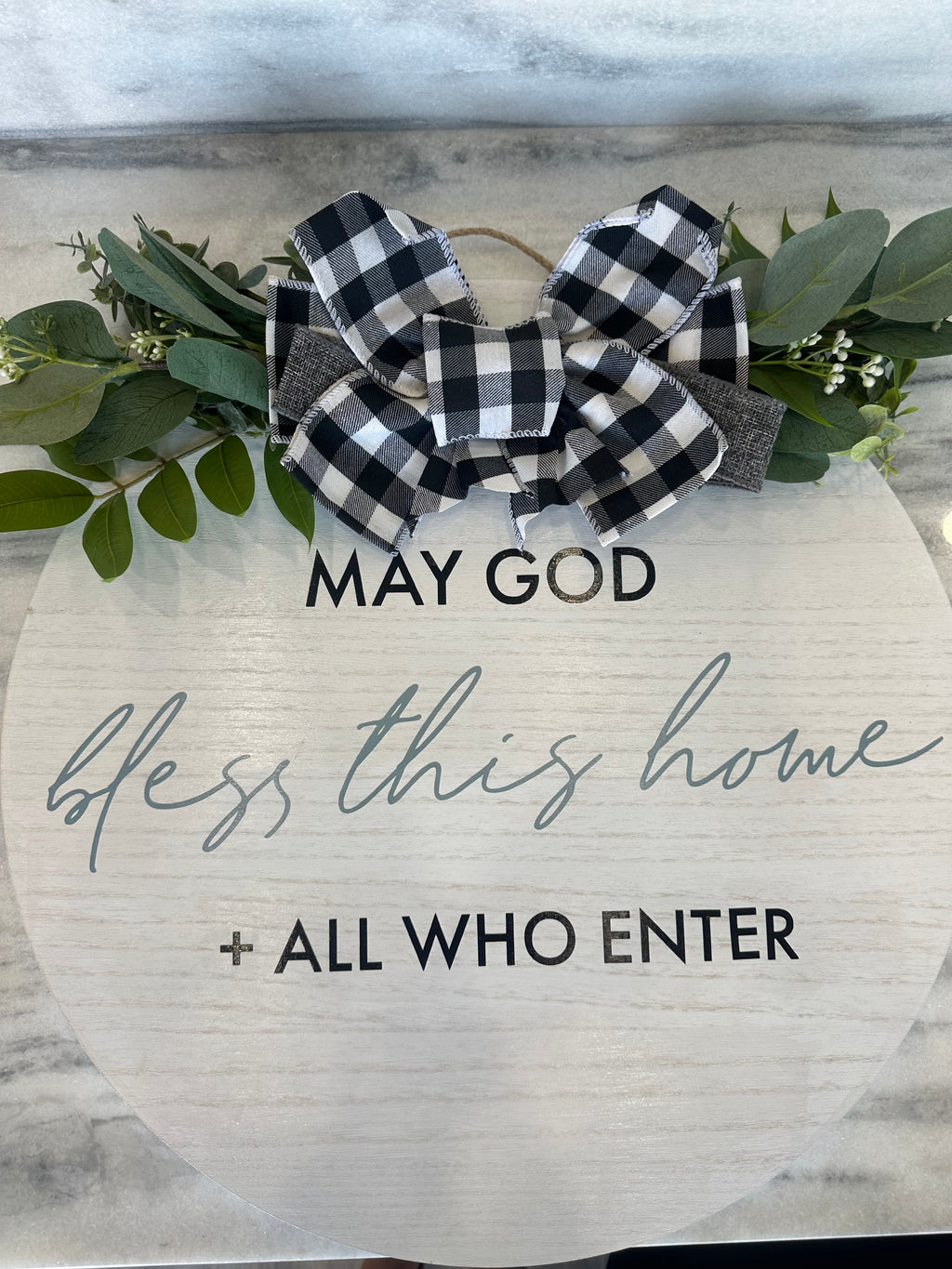 Custom engraved door hanger new homeowner gift from real estate agent