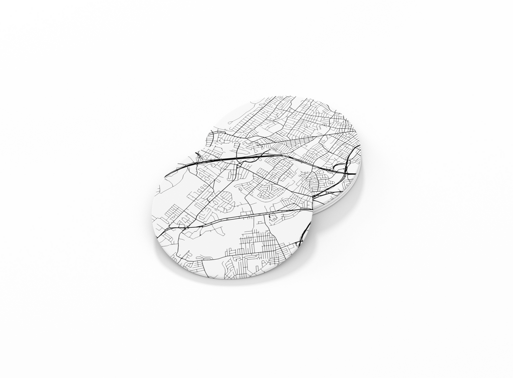 Custom map coasters with home location for NJ realtor closing gift
