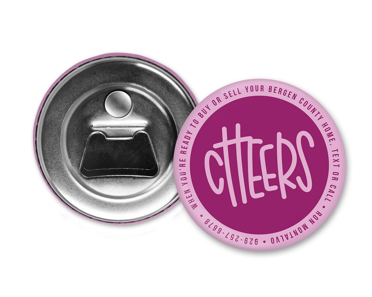 Custom magnetic bottle opener realtor popby gift NJ