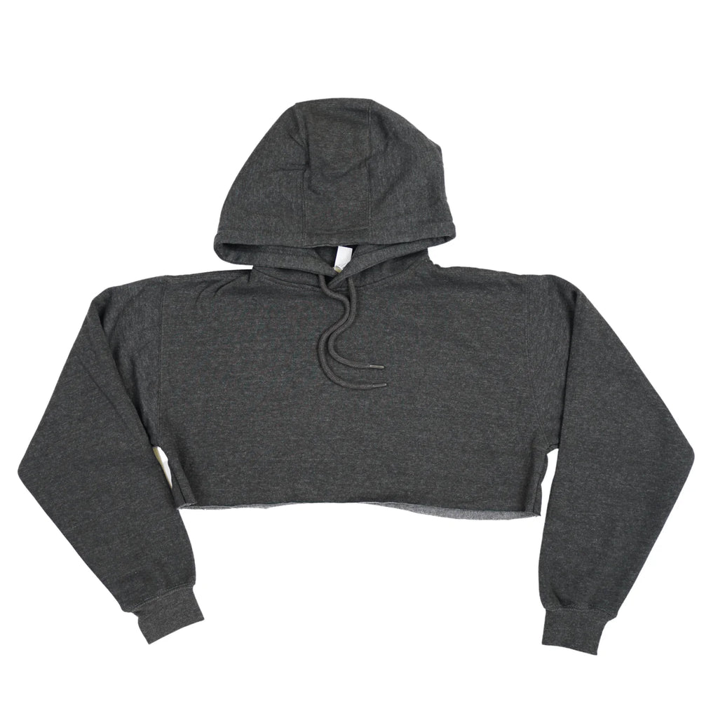 Fleece cropped hoodie gray real estate team gear for women