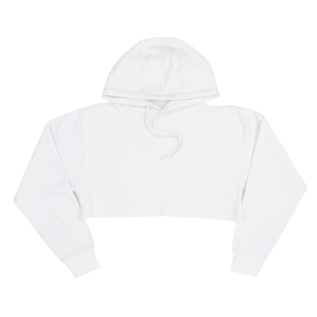 White fleece cropped hoodie for women real estate agents