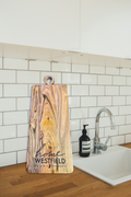 Personalized keyhole cutting board engraved realtor closing gift NJ