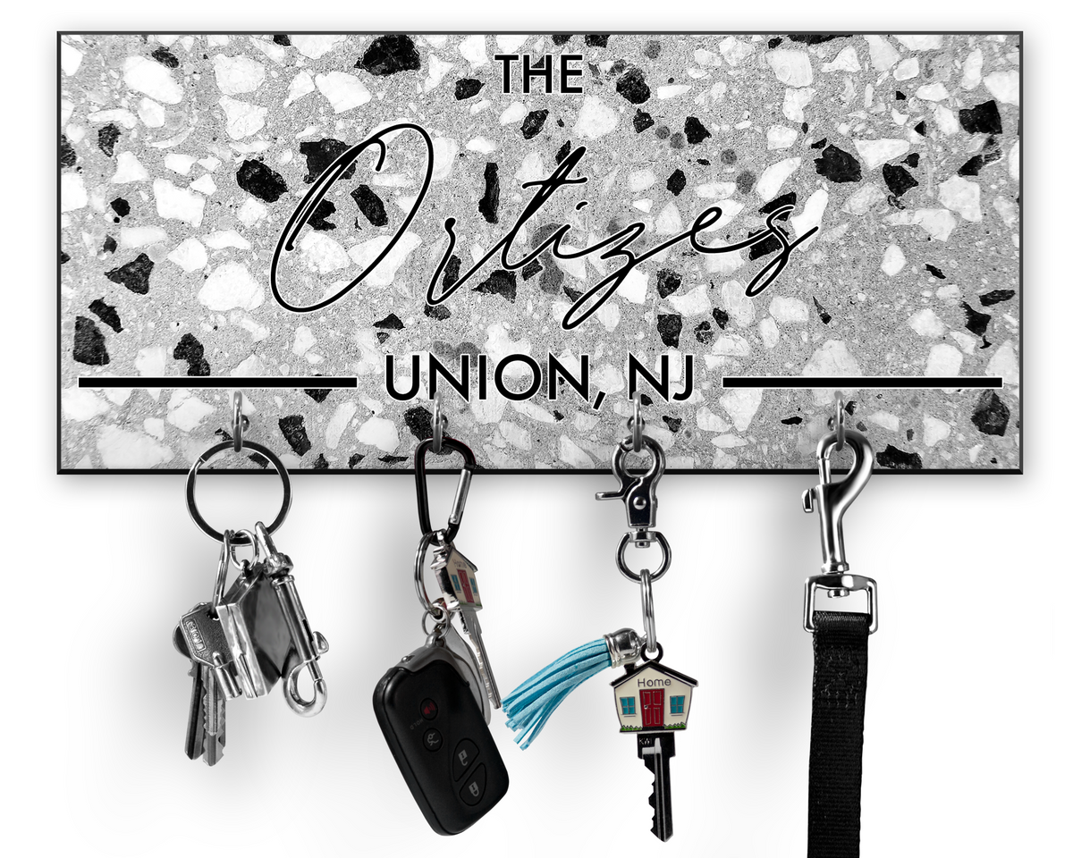 Personalized key hanger with family name NJ realtor closing gift