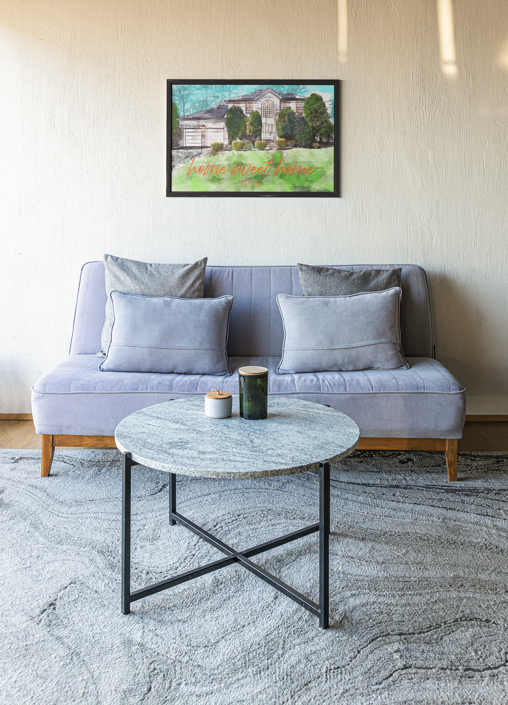 Custom home portrait wall art closing gift from NJ realtor