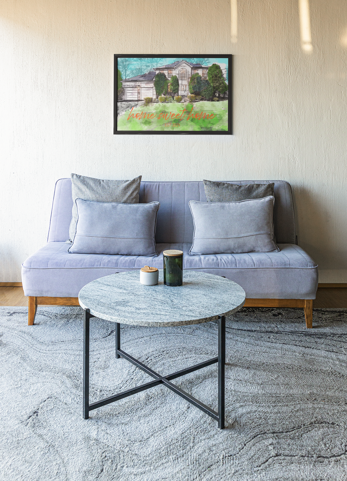 Custom home portrait wall art closing gift from NJ realtor