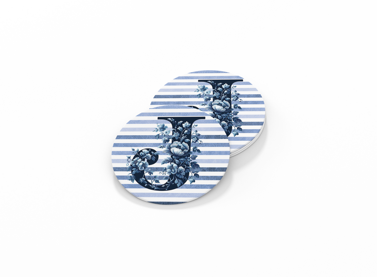 Chinoiserie initial coasters personalized realtor closing gift NJ