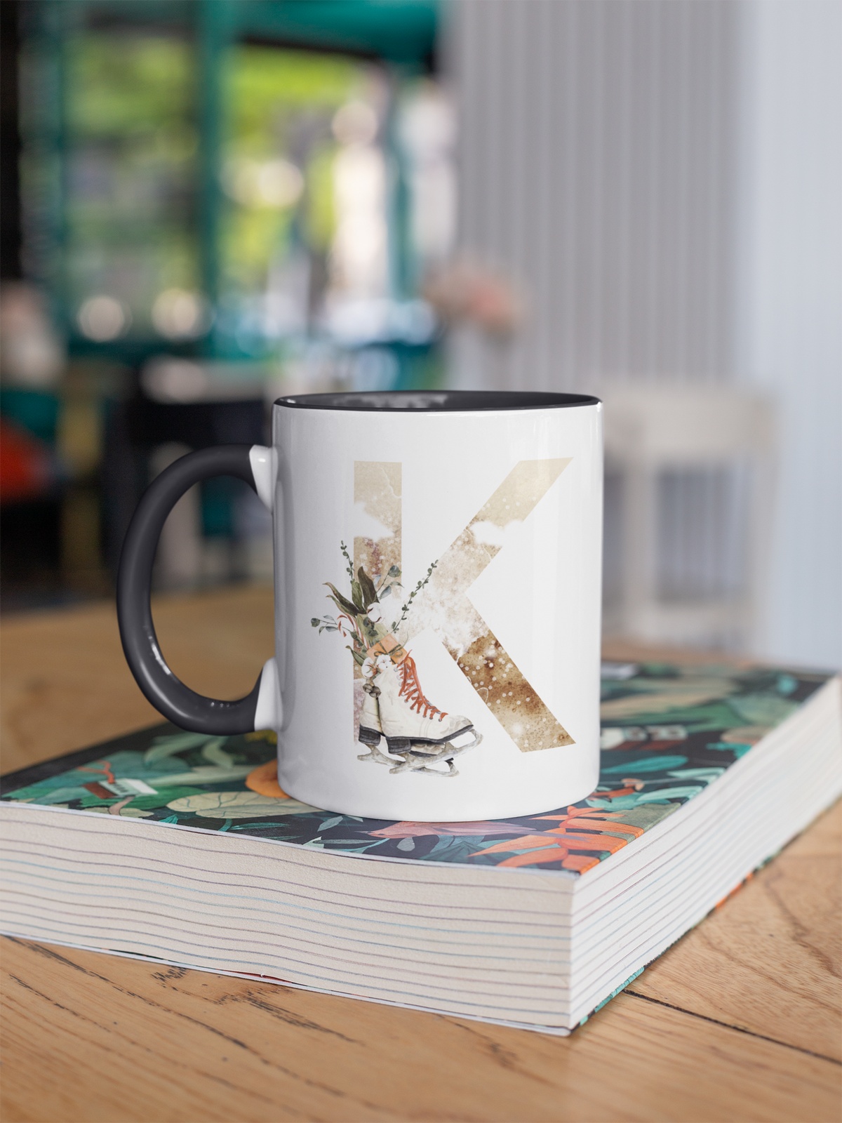 Winter initial mug personalized holiday closing gift for NJ real estate