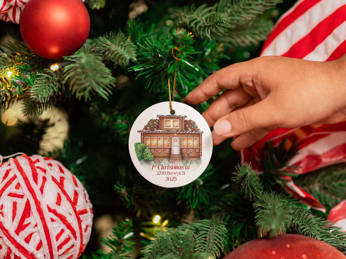 Gingerbread new home Christmas ornament realtor closing gift NJ