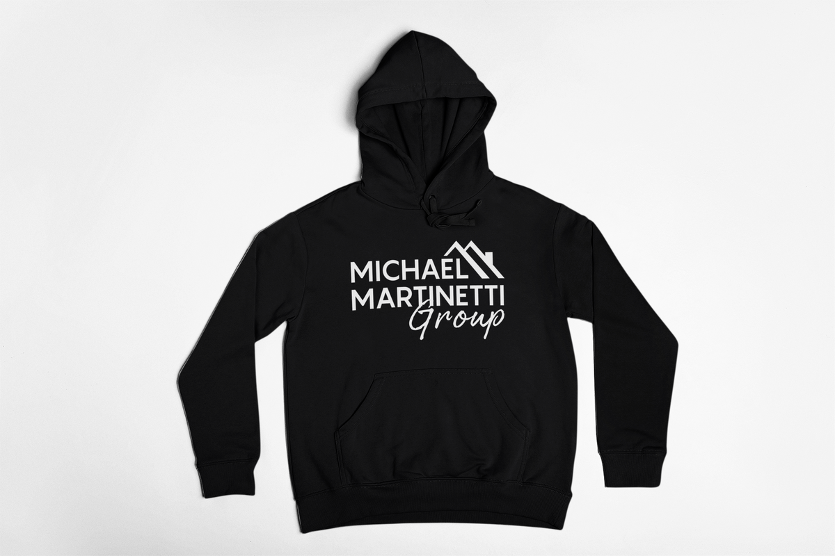 Flat lay pullover hoodie mockup realtor team swag